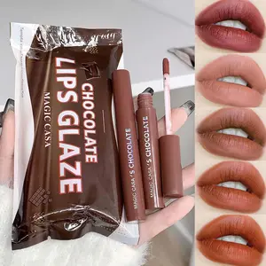 5Pcs Paket Lipstik Matte Cokelat Lipstik Matte Anti Air Tahan Lama Yang Tidak Luntur, Set Lipstick Velvet Matte, Tidak Menempel Ke Piala.Waterproof Bibir.Lip Glaze Matte Chocolate