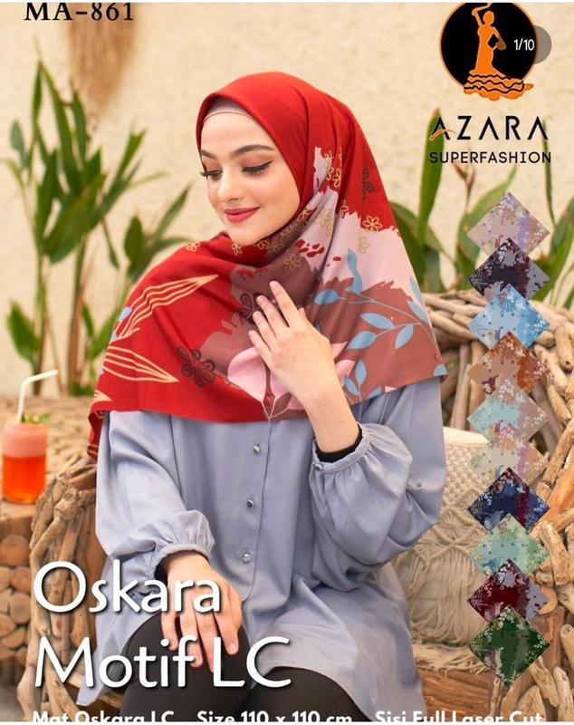 KERUDUNG HIJAB SEGI 4 OSCARA MOTIF/SEGI 4 VOAL OSCARA MOTIF 0