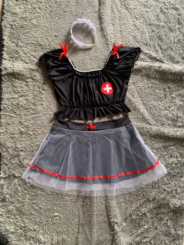 Kostum setelan wanita bahan spandex lingerie cosplay suster/nurse jumbo baju tidur wanita 2