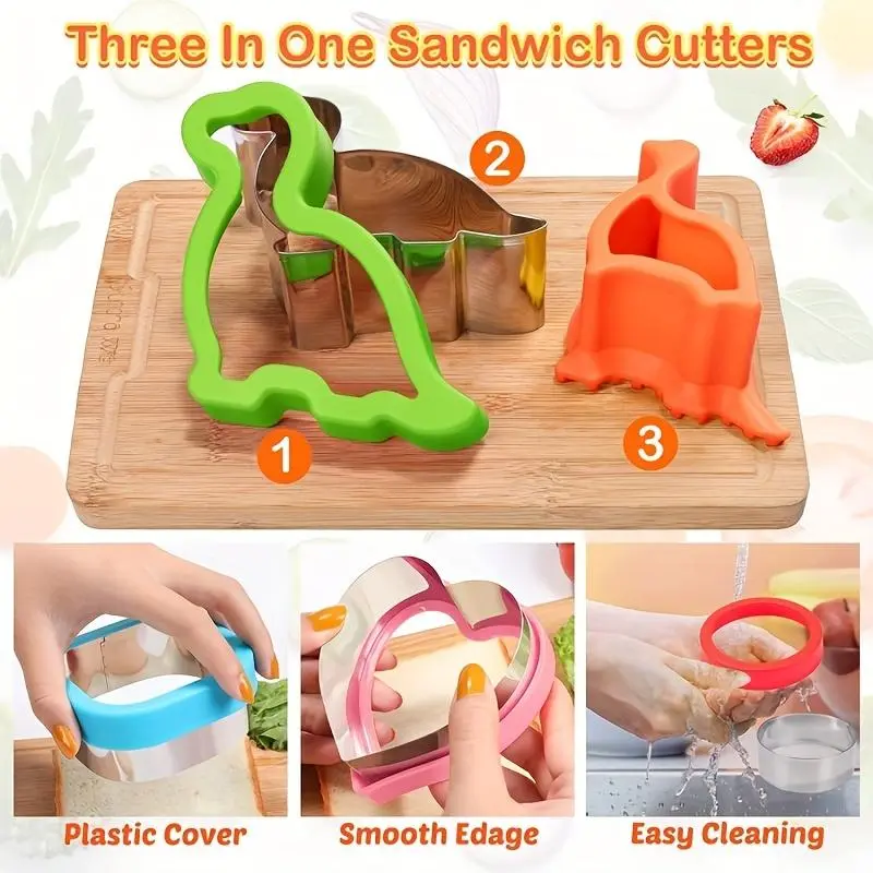 Sandwich Mold, 4pcs/set Stainless Steel Sandwich Cutter, Sandwich Maker for Kitchen 2