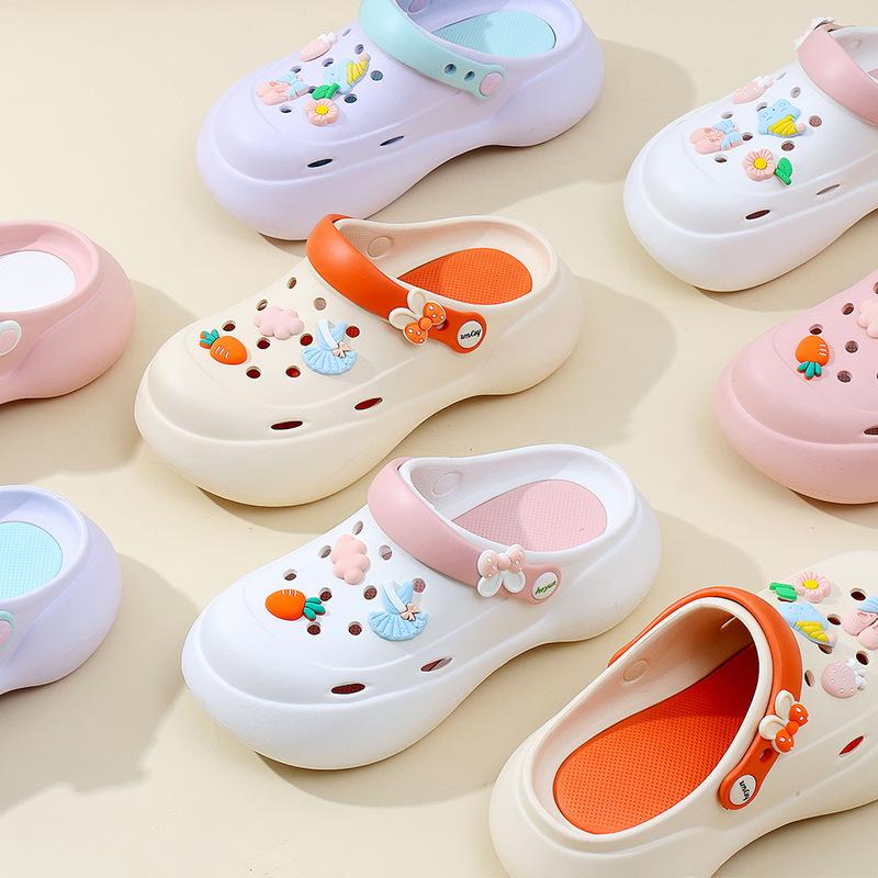 Sục y tá mẫu mới Dép cross siêu nhẹ chống trượt đi mưa chống trơn tặng kèm Jibbitz HP01 Sandal DéP Đế Bằng Nam