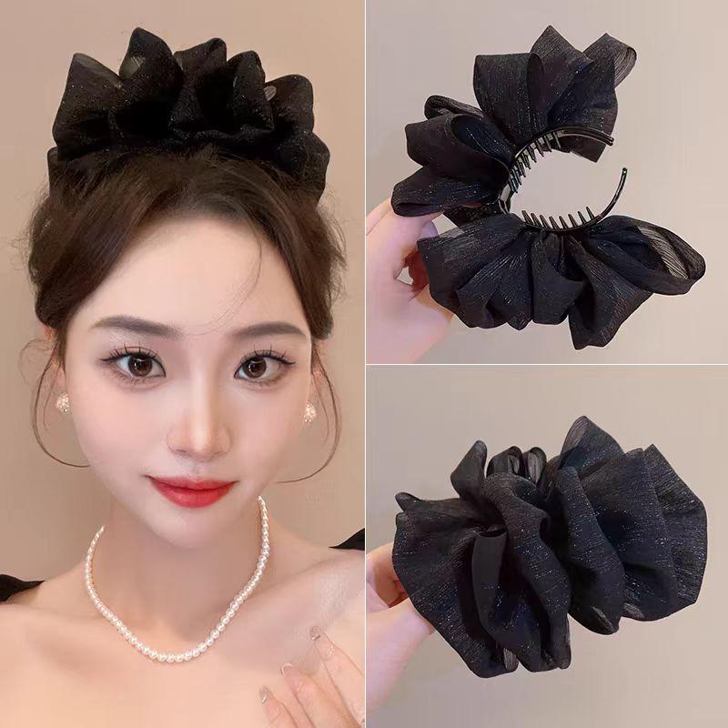 8cm Kẹp tóc lưới bong bóng khí chất thanh lịch cho nữ phong cách Hàn Quốc kẹp tóc bóng thời trang cho cô gái phía sau đầu kẹp tóc phụ kiện tóc 1
