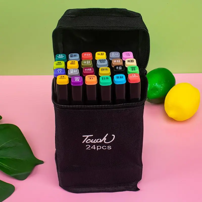 Double-ended Marker Pen Set, 1 Set 80/120 Color Quick Drying Oil-based Color Brush,   School Art Supplies 4