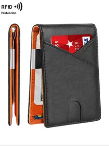 Cartera Bifold Delgada y Sencilla para Hombre, 1 Pieza Casual Multifunción con Bloqueo RFID y Ranuras para Tarjetas, con Clip para Dinero para Uso Diario