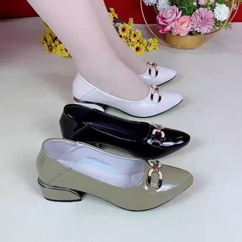 Giày Thời Trang Nữ, Phong Cách 400, Gót Chunky, Đế Mềm, Da Mềm, Mũi Tròn, Gót Giữa, Giày Cao Gót, Thích Hợp Cho Mùa Lò Xo Và Mùa Thu, Hàng Mới Về Năm 2024 5
