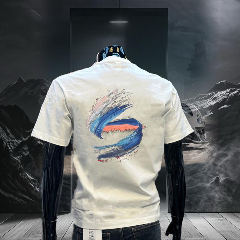 Áo Thun Cotton, Phong Cách Cổ Điển Chất Lượng Cao, ngắn Tay, Thiết Kế In Hình, Dành Cho Trang Phục Mùa Hè Cho Nam, Dáng Rộng Vừa Vặn, Hợp Xu hướng, Hàng Mới Về, Áo Thun Nặng 1