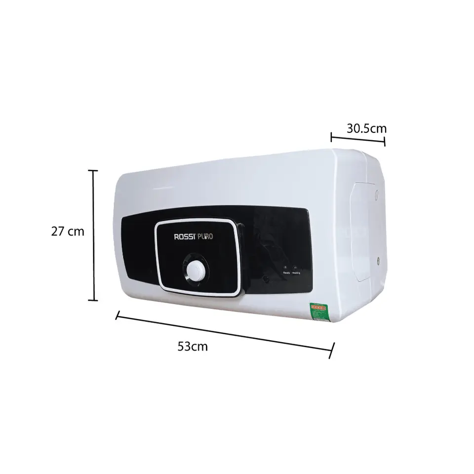 Bình Nước Nóng ROSSI Puro Ngang 15L/20L/30L 2500W, Chống Giật, Bảo Hành Chính Hãng Tại Nhà
