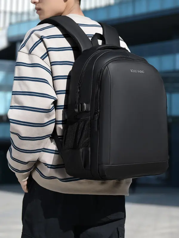 Letters Pattern Backpack, Large Capacity Commuter Backpack, Business Computer Bag, Outdoor Casual Backpack for Men 0
