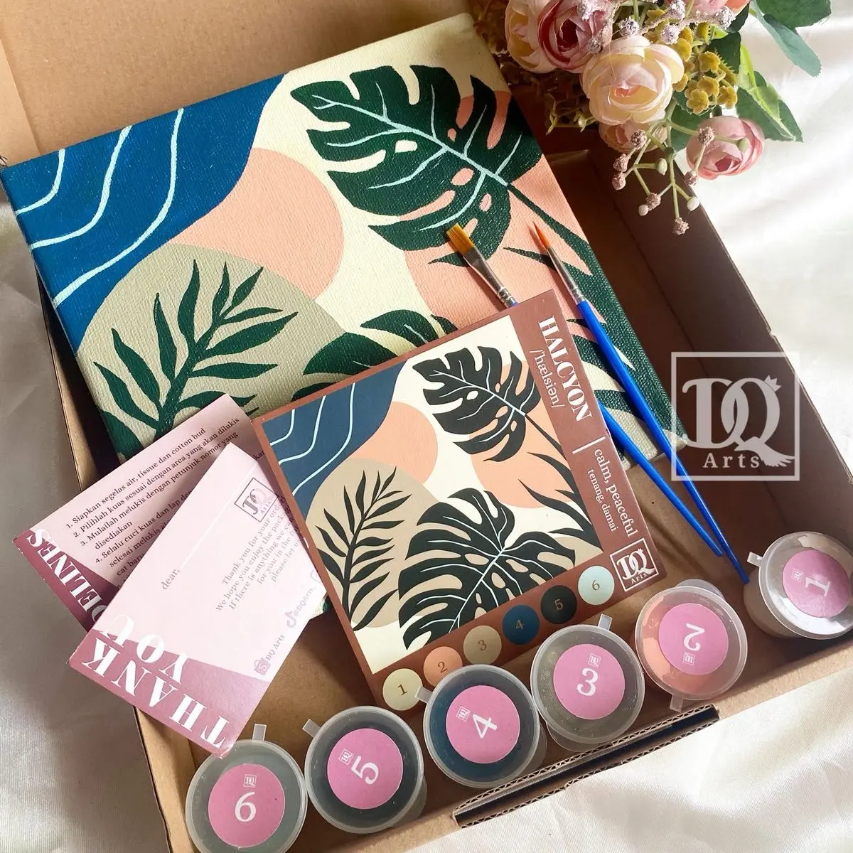 Paint by Number kit by DQ Arts | 6 Colors (Model: HALCYON) Hadiah Gift