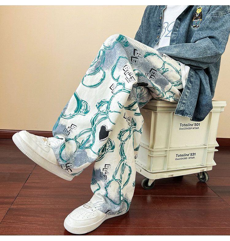 Product Introduction of Autumn Dopamine Wide-Leg Pants for Men, Trendy Brand, Small Design, New Style, Student Straight Loose Casual Versatile Long Pants wide  ribcage  outfit celana  maharani  kemala celana  kulot  lope  lope 11