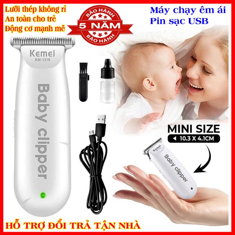 Tông đơ cắt tóc cho trẻ em mini Kemei KM-1319 An toàn, Vận hành êm, chuyên dùng cho trẻ sơ sinh