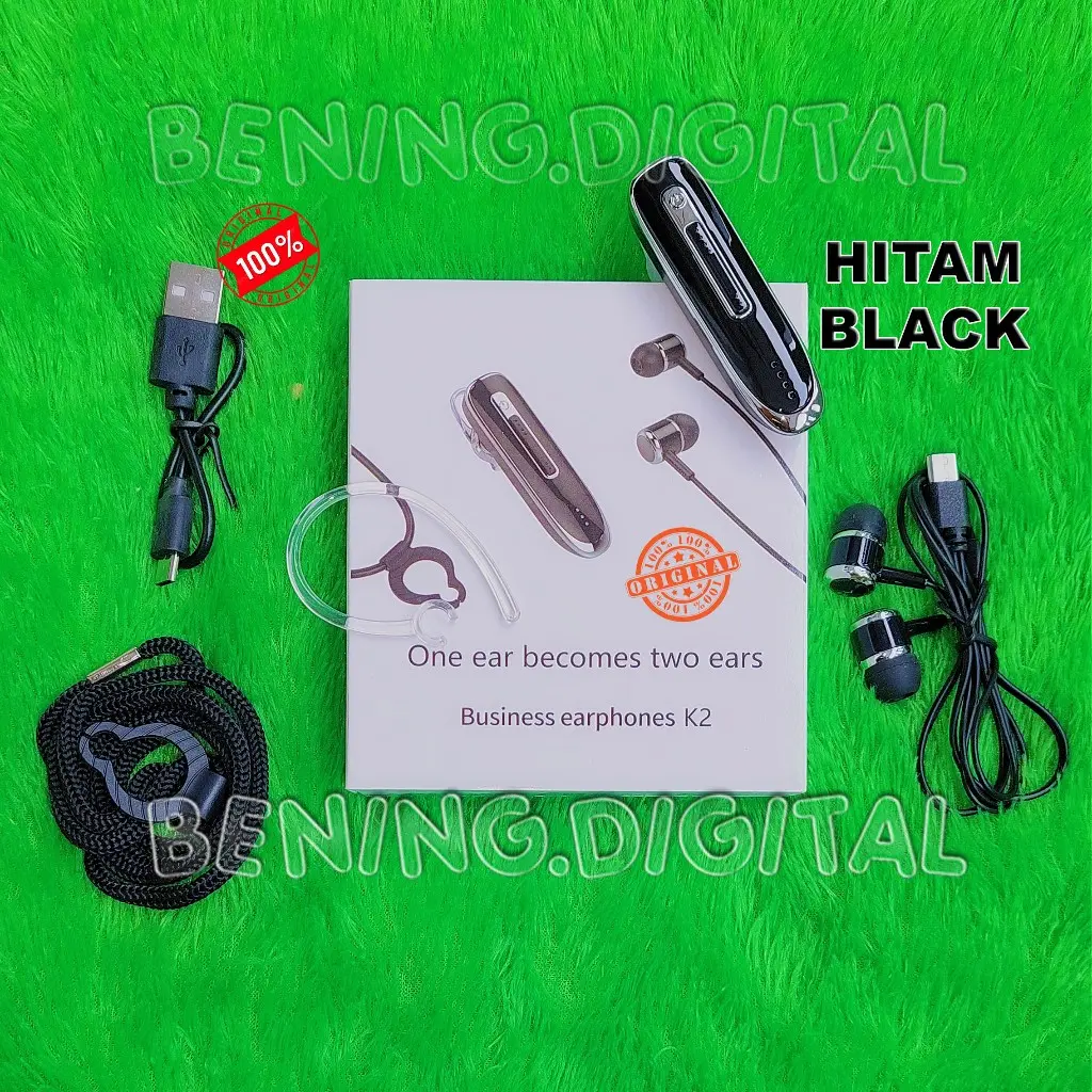 ORIGINAL K2 Wireless Bluetooth Best Seller TWS Headset earphone Bluetooth RANDOM Waktu Siaga Panjang Headset Bluetooth Ready Stok handsfree TERMURAH qualcom csr lebih awet dari k1 Headphones