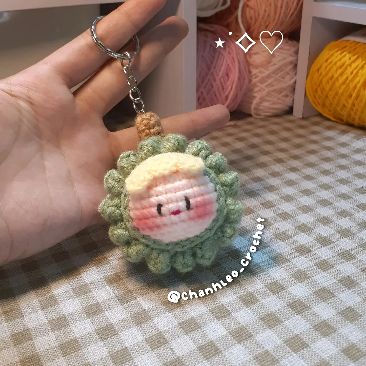 Móc khóa bé mochi sầu riêng mini handmade bằng len
