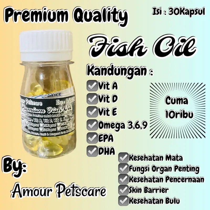 Minyak Ikan Premium untuk Hewan Peliharaan by Amour Petscare
