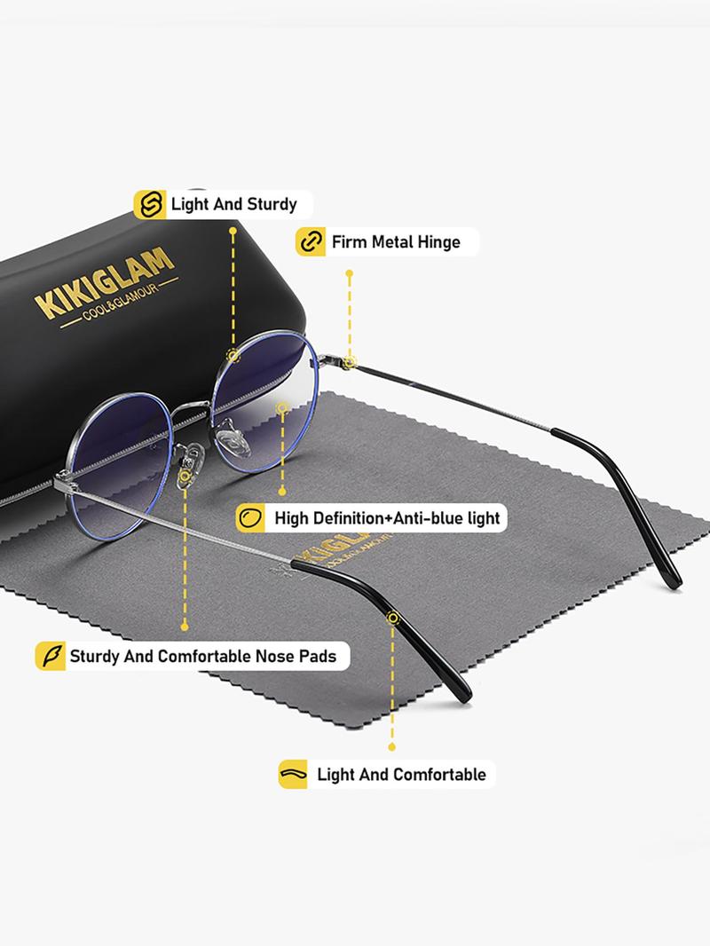 Product Introduction of Unisex Vintage Round Frame Eyeglasses, Trendy Casual Eyeglasses for Everyday Use, Fashion Accessories for Outdoor Activities 2
