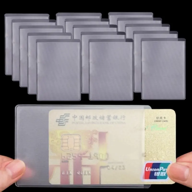 Chủ thẻ trong suốt không thấm nước, 10 cái, chất liệu PVC mờ, chống từ tính, thích hợp cho thẻ tín dụng và ID, bao đựng thẻ, tay áo bảo vệ thẻ, Welove Store 1