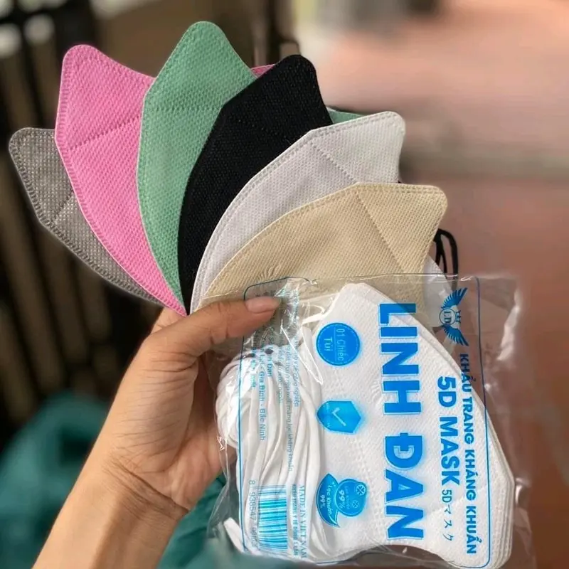Thùng 400 cái khẩu trang 5D Linh Đan cho người lớn Phụ Kiện Women Voi 4