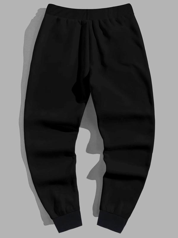 Men's "I Love My Girlfriend" Print Drawstring Sweatpants, Regular Fit Casual "I Love My GF" Print Pocket Jogger Pants, Fun Graphic Trousers 7