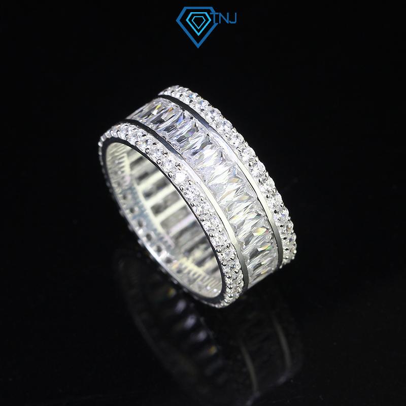 Nhẫn nam bạc TNJ bản tròn đính đá NNA0590