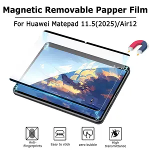 Paper Like Removable Film For Huawei Matepad 11.5(2025)/11/SE11/11.5/11.5S/Air11.5/12X/T10/T10S Magnetic Pelindung Layar Anti Gores
