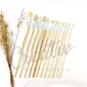 Kuas Lukis Putih no 1-12 Bulu Putih Sintetis