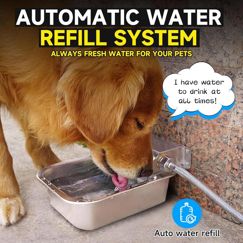 TikTok Shop Automatic Water Dispenser for Dogs 3L 101 oz 304 Stainless Steel Dog Water Feeder Auto Fill Large Waterer for Pets Livestock Outdoor Dog Water Bowl Wide Mouth Anti tip Easy to