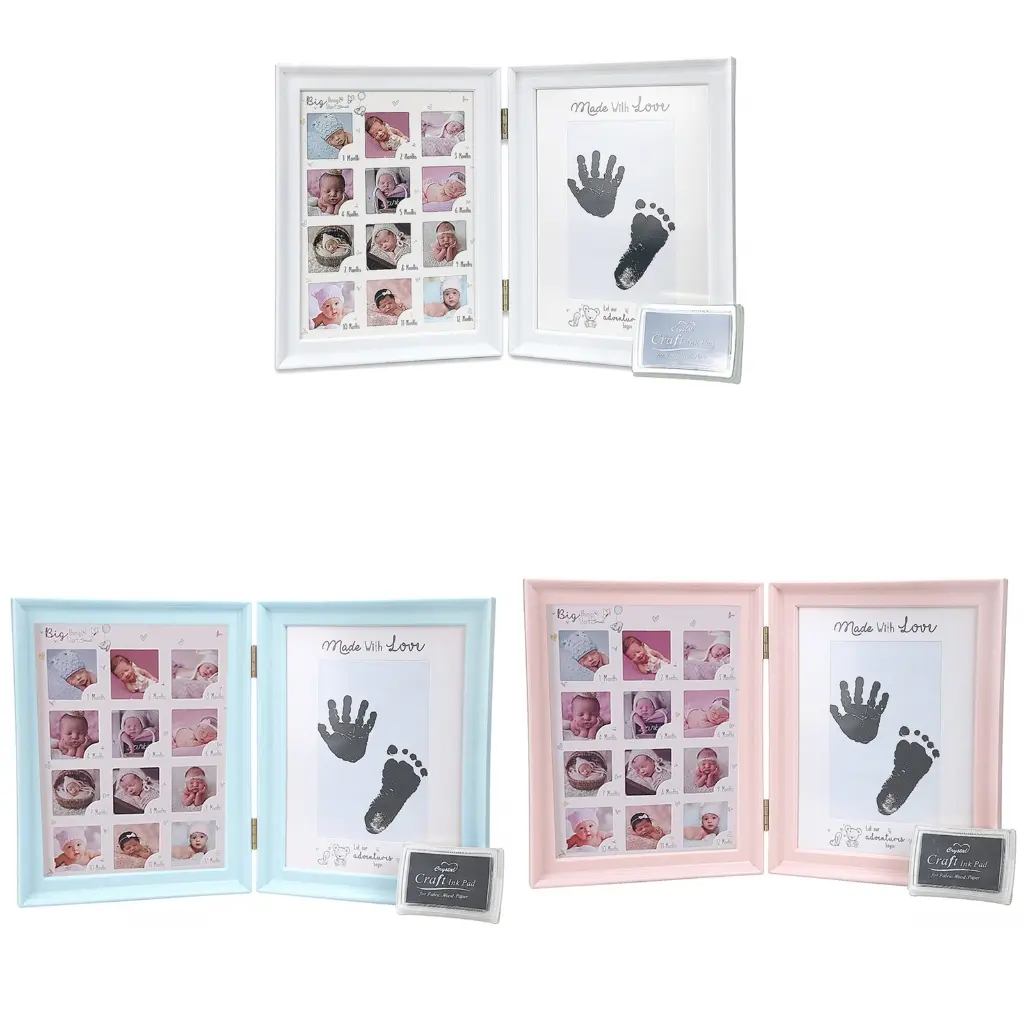 Newborns Keepsake Growth Document Picture Frame Footprint Handprint Photo Frame Boutique Collection 1st Birthday