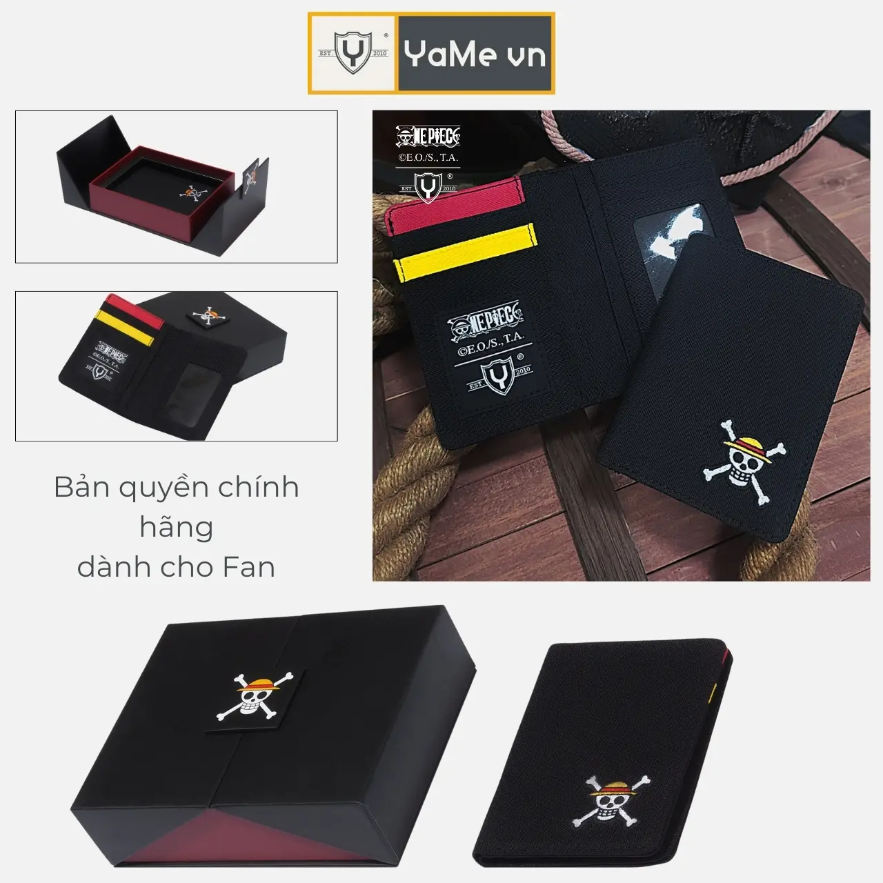 Ví Nam Dáng Đứng Tiện Dụng Đựng Tiền Thẻ ATM Hộp FullBox Thương Hiệu Y2010 Thiết Kế ONE PIECE 41 22600 |YaMe|