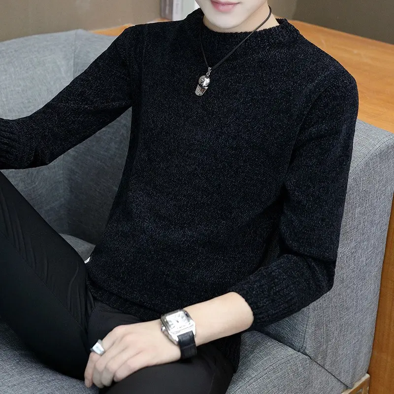 Áo len nhung nam dài tay cổ tròn cao cấp có 4 màu lựa chọn Cổ tròn Menswear Shirt 3