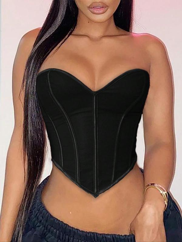 Women's Solid Color Leather Corset Women's Solid Color Leather Corset