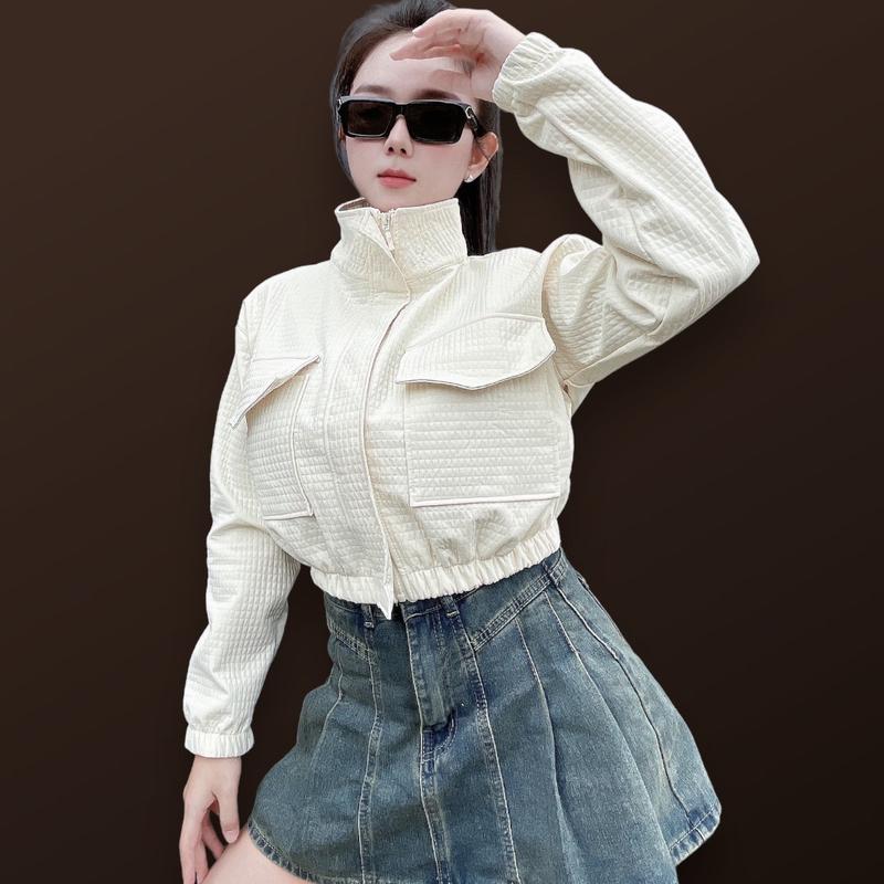 CN5/Quỳnh Hí Design | Áo khoác caro 2 da, dáng croptop, Jacket Top Nữ Women