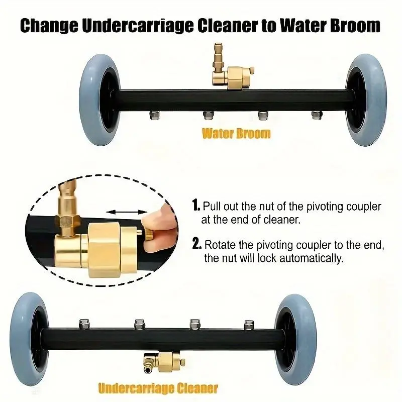 Car Undercarriage Pressure Washer with Surface Cleaner Attachment, 1 Set 4 Nozzles & 3 Extension Rods, Car Washing & Maintenance Tool 6