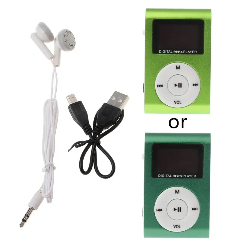 Kẹp kim loại mini USB MX-801, Micro SD , khe cắm thẻ TF, màn hình LCD, máy nghe nhạc MP3 0
