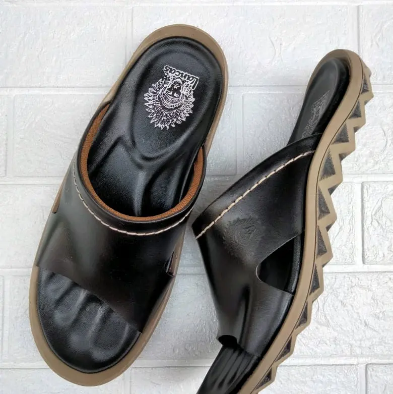 sandal pria kulit asli sole tebal Hak Datar 3
