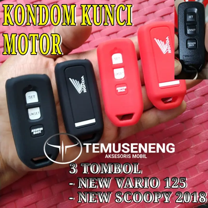 SILIKON COVER KUNCI MOTOR NEW HONDA VARIO 125 NEW SCOOPY 2018 COVER KUNCI REMOT 3 TOMBOL Car