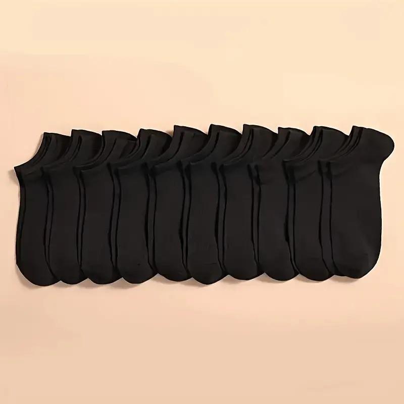 20 Pairs Unisex Solid Ankle Socks, Casual Breathable Low Cut For Summer Daily Wear, Multipack Minimalist Plain Ankle socks. Men's Socks & Hosiery, Menswear. Women's Socks. sock sale, Basic , Fashion 2