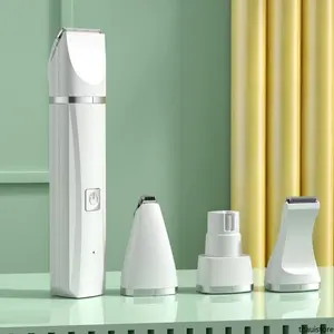 4 in 1 Pet Clipper Alat Cukur Bulu Kucing Anjing Cukur Bulu Kucing Elektrik Grooming Hewan sisir kutuk