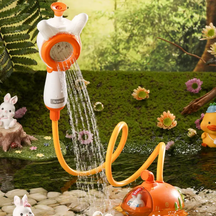 Hot-Selling Electric Water Spray Radish Submarine Shower Head for Children Indoor Water Play Baby Bath ToySpray Squirter