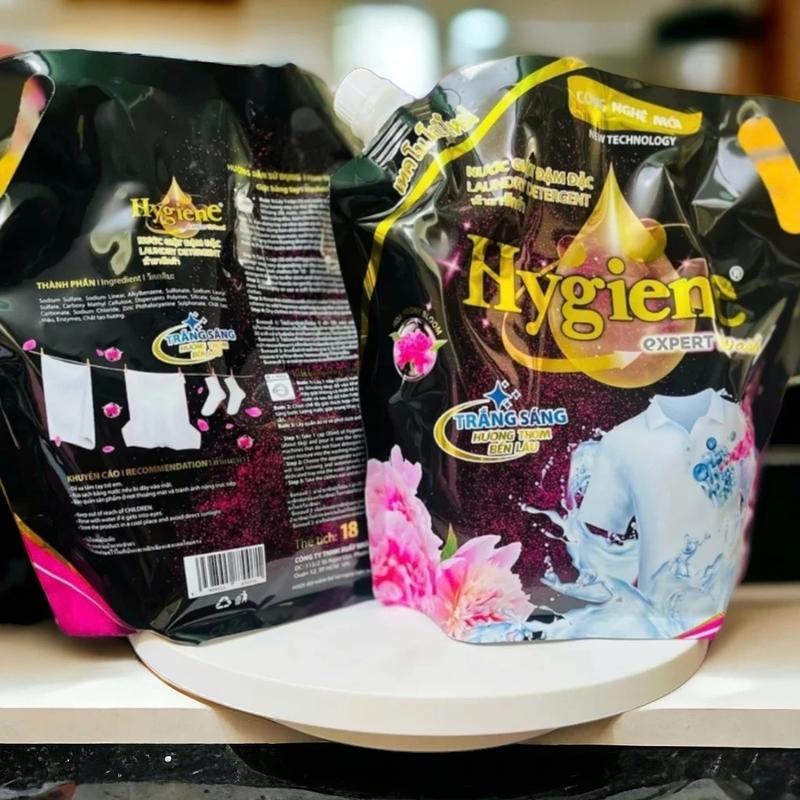 (Trợ giá) Combo 2 Túi Nước Giặt Hygiene Sacom Việt Nam 1.8L - Công nghệ Thái Lan - Hương Nước Hoa Dịu Nhẹ - An Toàn Cho Da - Lưu Hương 48 Tiếng - Làm Sạch 6