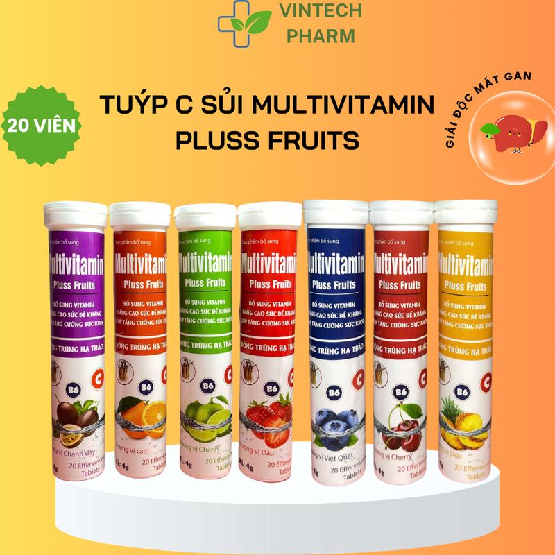Viên C sủi Multivitamin hương hoa quả, bổ sung vitamin C, giải nhiệt