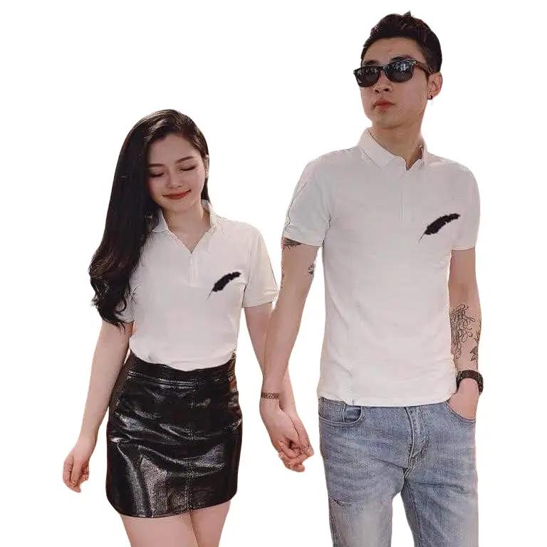 Áo cặp nam nữ, áo đôi polo, áo đôi cổ trụ co giản 4 chiều ( GIÁ 1 ÁO) in hình nhỏ xinh thoáng mát