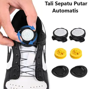 Tali Sepatu Putar Automatis Rotating Shoelace Buckle Hitam