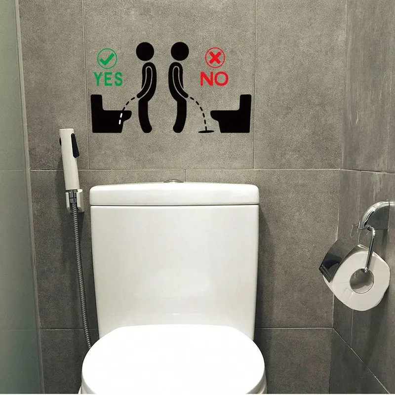 Cartoon Toilet Pattern Wall Sticker, 1 Count Self-adhesive Removable Waterproof Toilet Sticker, Decorative Wall Sticker for Home Bathroom 3