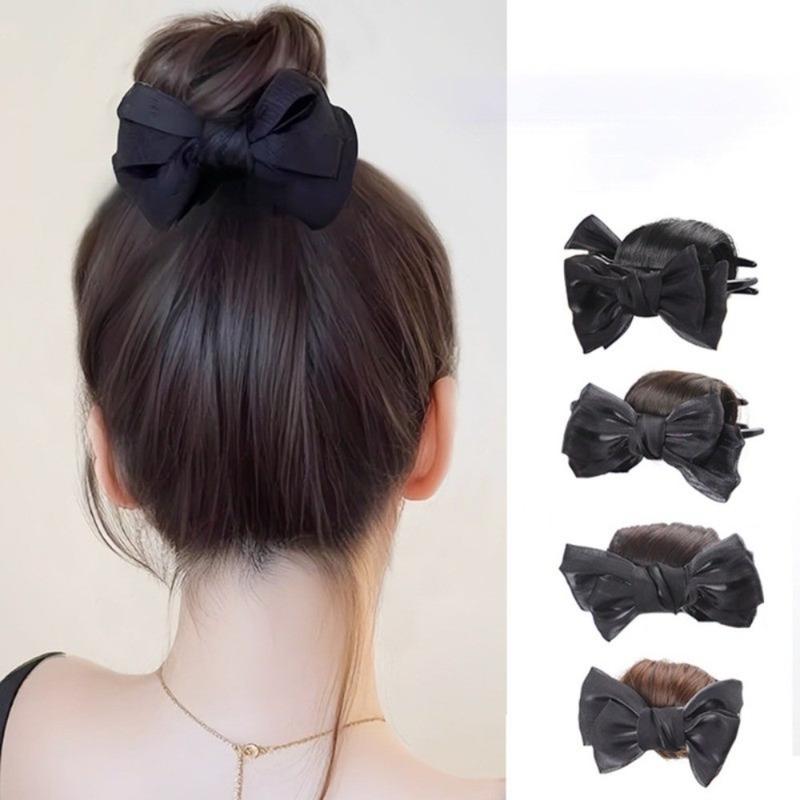  Tóc Giả Kẹp Lấy Nơ Thanh Lịch Dành Cho Nữ Đầu Búi Tóc Tròn Cuộn Dây Tăng độ phồng tóc 
