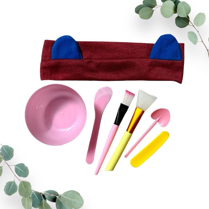 Bộ dụng cụ đắp mặt nạ nhiều món, dụng cụ làm đẹp da, bộ chén muỗng gáo dừa
