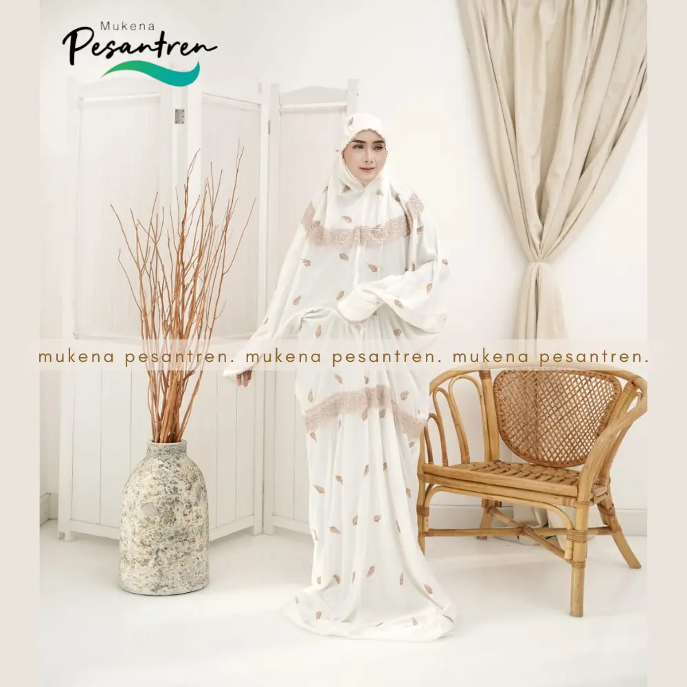 (BEST SELLER) MUKENA LAJURAN  Dewasa RAYON  Bordir CEMARA  Cantik TERLARIS