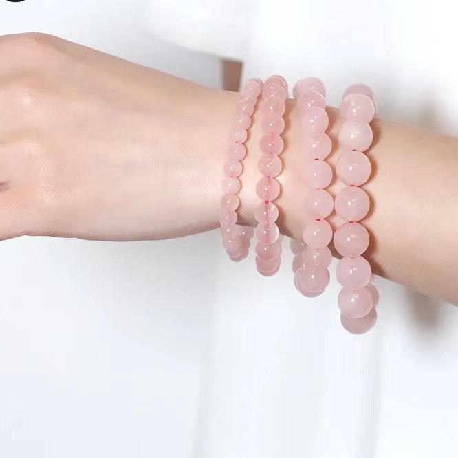 Product Introduction of Simple fashion accessories rose natural crystal bracelet for women sweet stripping powder horse shade bracelet single bangle simple fashion accessories 7