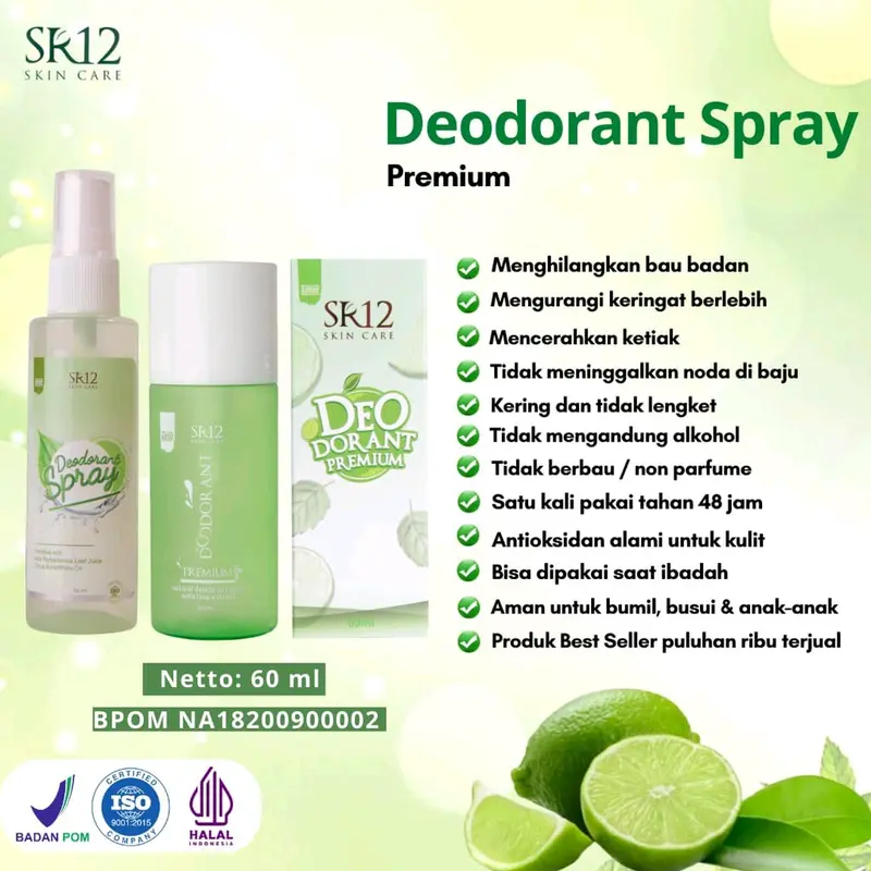 deodorant SR12 ORI atasi bau ketiak Pencerah Organik tawas spray deodorant tawas 2
