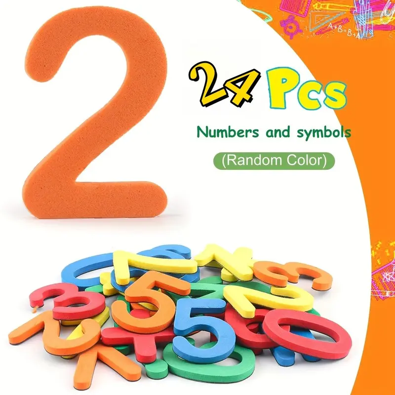 Magnetic Alphabet & Number & Symbols Set, 50pcs/set Random Color Magnetic Fridge Magnet, Home Decor for Kitchen Classroom Dining Room, Decoration 7