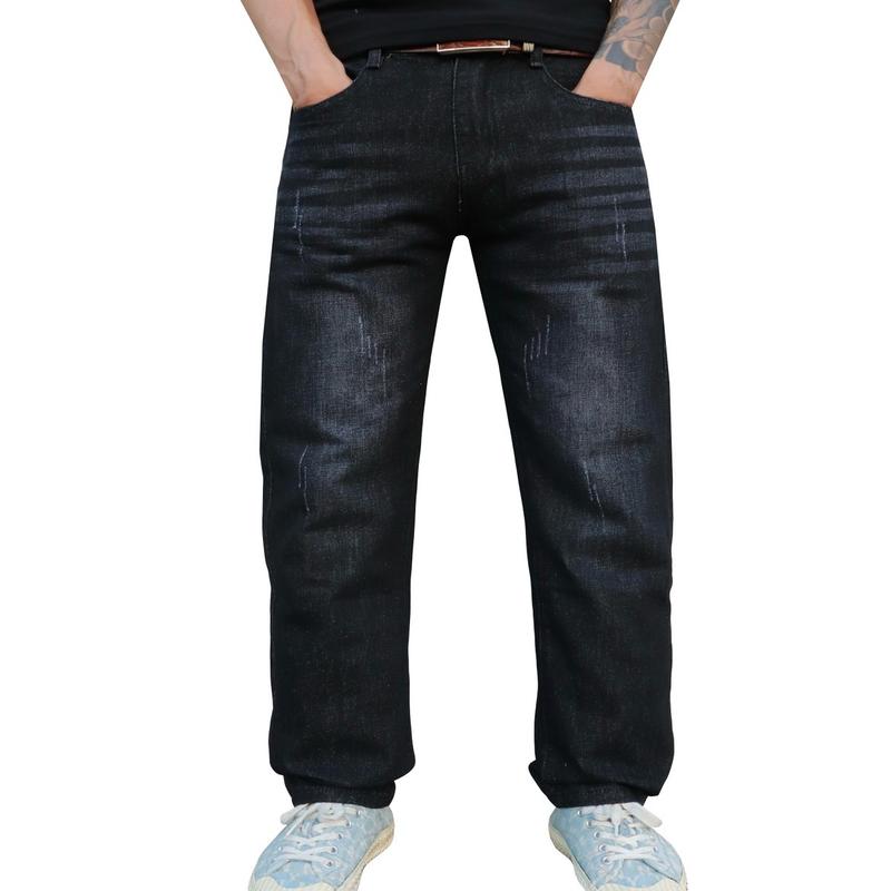 Quần Ống Xuông Đen Cào Phom Mềm Lô Gô Sắt Túi Sau Mã 3454 Menswear Nam Pants Jean Có Túi Ong Denim